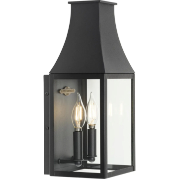 Progress Lighting Radcliffe 2-Light Small Outdoor Wall Lantern - 120V - Black