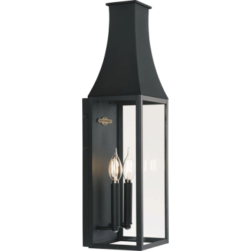Progress Lighting Radcliffe 2-Light Large Outdoor Wall Lantern - 120V - Black