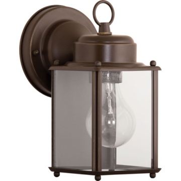 Progress Lighting Flat Glass 1-Light Outdoor Wall Lantern - 120V - Antique Bronze