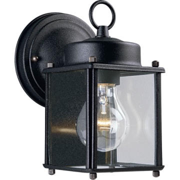 Progress Lighting Flat Glass 1-Light Outdoor Wall Lantern - 120V - Textured Black