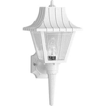 Progress Lighting Mansard 1-Light Outdoor Wall Lantern with Stem - 120V - White