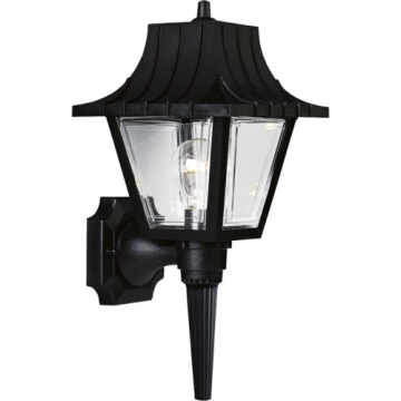 Progress Lighting Mansard 1-Light Outdoor Wall Lantern with Stem - 120V - Textured Black