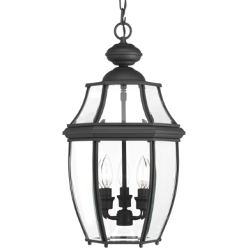 Progress Lighting New Haven 3-Light Hanging Lantern - 120V - Textured Black
