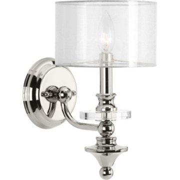 Progress Lighting Marche 1-Light Wall Sconce - 120V - Polished Nickel