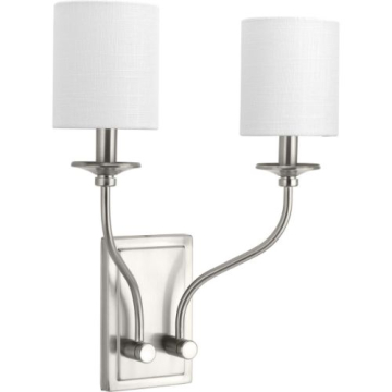 Progress Lighting Bonita 2-Light Wall Sconce - 120V - Brushed Nickel