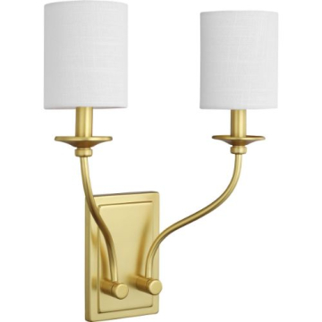 Progress Lighting Bonita 2-Light Wall Sconce - 120V - Satin Brass
