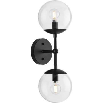 Progress Lighting Atwell 2-Light Wall Sconce - 120V - Matte Black