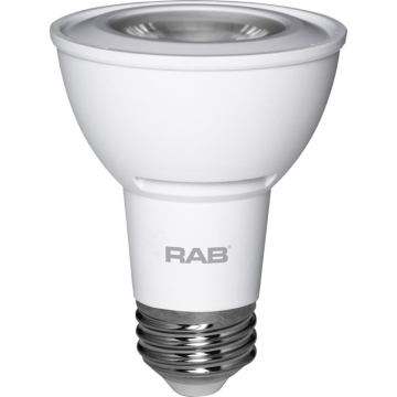 RAB 7W LED PAR20 - Dimmable - 40º Beam Angle - 3000K - 550 Lumens - 120V