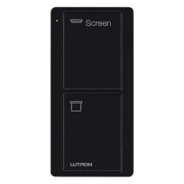 Lutron 2-Button Pico Smart Remote - Screen Icons and Text ("Screen") - Black