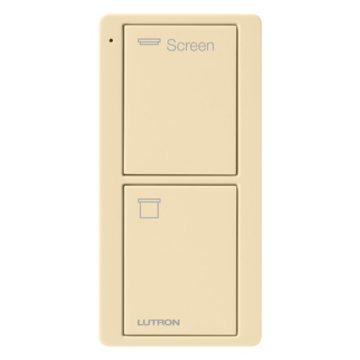 Lutron 2-Button Pico Smart Remote - Screen Icons and Text ("Screen") - Ivory