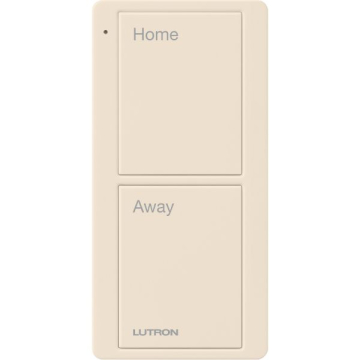 Lutron 2-Button Scene Pico Smart Remote - Pre-engraved Text ("Home/Away") - Light Almond