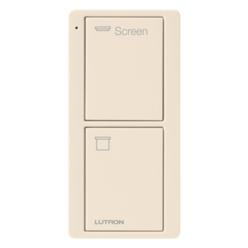 Lutron 2-Button Pico Smart Remote - Screen Icons and Text ("Screen") - Light Almond