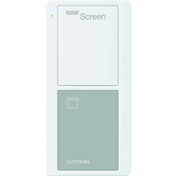 Lutron 2-Button Pico Smart Remote - Screen Icons and Text ("Screen") - White/Gray