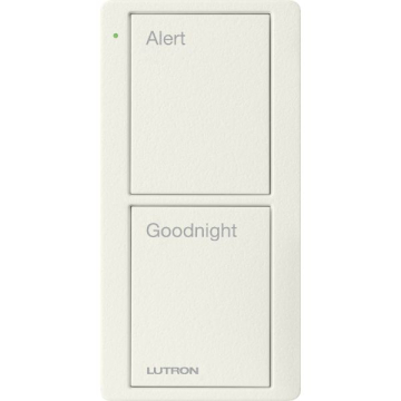 Lutron 2-Button Scene Pico Smart Remote - Pre-engraved Text ("Alert/Goodnight") - Biscuit
