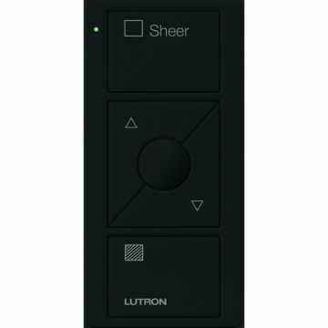Lutron Original 3-Button Pico Smart Remote with Raise/Lower and Preset - Shade Icons and Text ("Sheer") - Black