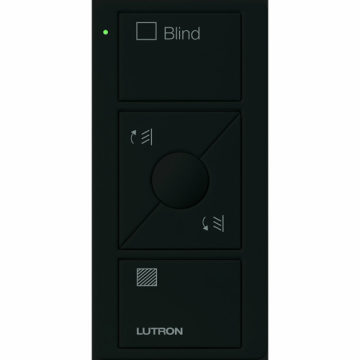 Lutron Original 3-Button Pico Smart Remote with Raise/Lower and Preset - Shade Icons and Text ("Blind") - Black