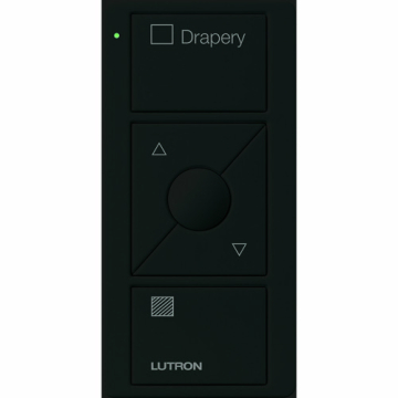 Lutron Original 3-Button Pico Smart Remote with Raise/Lower and Preset - Shade Icons and Text ("Drapery") - Black