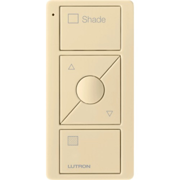 Lutron Original 3-Button Pico Smart Remote with Raise/Lower and Preset - Shade Icons and Text ("Shade") - Ivory