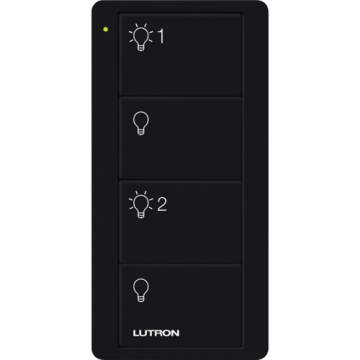 Lutron 4-Button Pico Smart Remote - 2 Group Control - Light Icons - Black