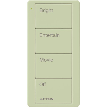 Lutron 4-Button Pico Smart Remote - Scene Keypad - Family Room Text Engraving - Ivory