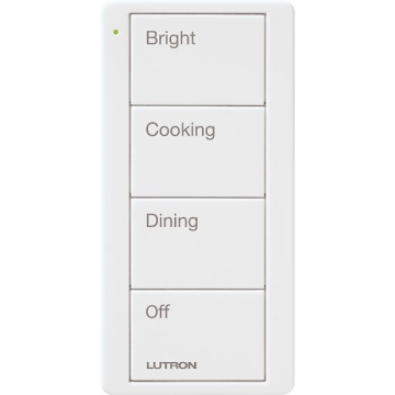 Lutron 4-Button Pico Smart Remote - Scene Keypad - Kitchen Text Engraving - White