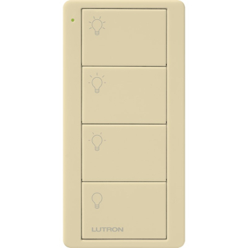 Lutron 4-Button Pico Smart Remote - Scene Control - Light Icons - Ivory
