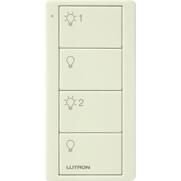 Lutron 4-Button Pico Smart Remote - 2 Group Control - Light Icons - Biscuit