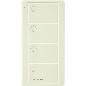 Lutron 4-Button Pico Smart Remote - Scene Control - Light Icons - Biscuit