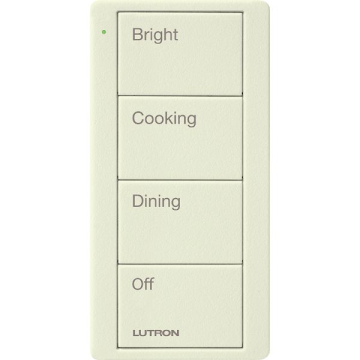 Lutron 4-Button Pico Smart Remote - Scene Keypad - Kitchen Text Engraving - Biscuit