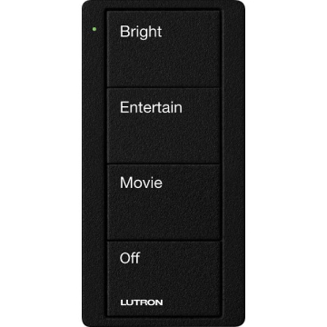Lutron 4-Button Pico Smart Remote - Scene Keypad - Family Room Text Engraving - Midnight