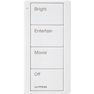 Lutron 4-Button Pico Smart Remote - Scene Keypad - Family Room Text Engraving - Snow