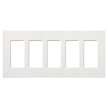 Lutron Claro Screwless Designer Wallplate - 5 Gang - White