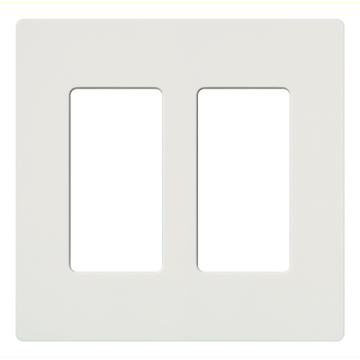 Lutron Claro Screwless Designer Wallplate - 2 Gang - White
