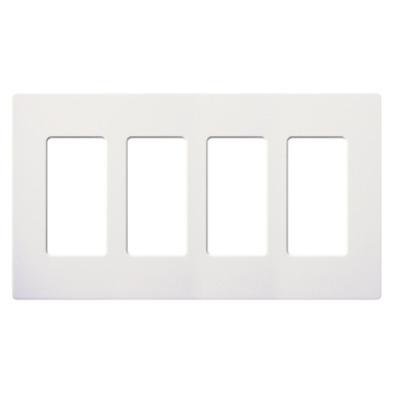 Lutron Claro Screwless Designer Wallplate - 4 Gang - Snow