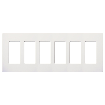 Lutron Claro Screwless Designer Wallplate - 6 Gang - Snow