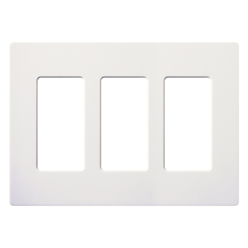 Lutron Claro Screwless Designer Wallplate - 3 Gang - Snow