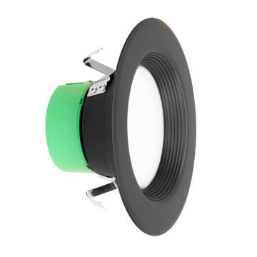 Westgate RDL4 4" LED Round Recessed Downlight - Baffle Trim - 10W - CCT Selectable - 700 Lumens - 120V - Black