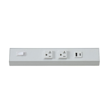 Westgate 12" Angled Power Strip - 2 Receptacles - 1 USB-A/C - White