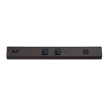 Westgate 18" Angled Power Strip - 2 Receptacles - 1 USB-A/C - Bronze
