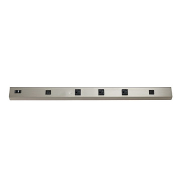 Westgate 30" Angled Power Strip - 3 Receptacles - 2 USB-A/C - Brushed Nickel