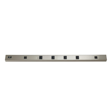 Westgate 36" Angled Power Strip - 4 Receptacles - 2 USB-A/C - Brushed Nickel