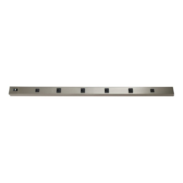 Westgate 42" Angled Power Strip - 4 Receptacles - 2 USB-A/C - Brushed Nickel