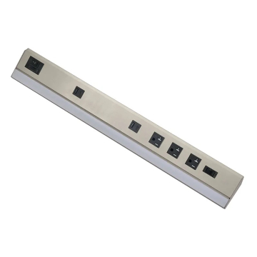 Westgate 13" LED Angled Lighted Power Strip - 1 Receptacle - 1 USB-A/C - 420 Lumens - CCT Selectable - 120-277V - Brushed Nickel