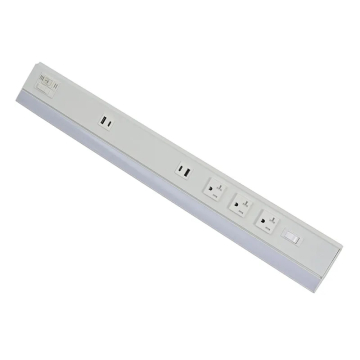 Westgate 13" LED Angled Lighted Power Strip - 1 Receptacle - 1 USB-A/C - 420 Lumens - CCT Selectable - 120-277V - White