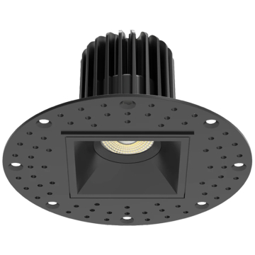 RAB 2" Square Trimless Recessed LED Downlight - 9W - CCT Selectable - 608 Lumens - 38° Beam Angle - 120V - Black