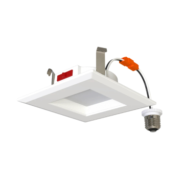 RAB R34 4" Square LED Retrofit Downlight - Baffle Reflector - 7W - CCT Selectable - 600 Lumens - 120V - White