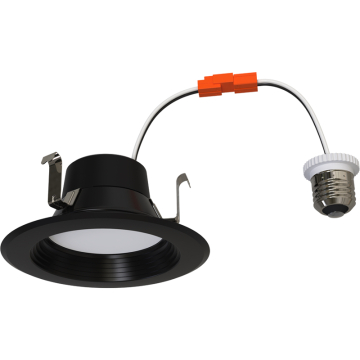 RAB R34X 4" LED Retrofit Downlight - Baffle Trim - Wattage & CCT Selectable - 120V - Black