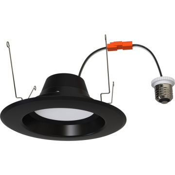 RAB R34X 6" LED Retrofit Downlight - Smooth Trim - 7.5 | 11 | 14W - 120V - Black