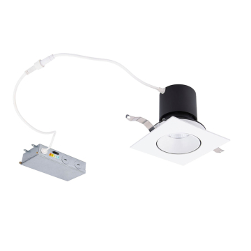WAC Lighting Patriot 3" Square Gimbal LED Downlight - 1,035 Lumens - 12W - CCT Selectable - 120-277V - White