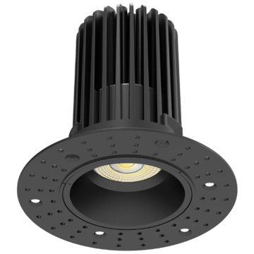 RAB 3" Round Trimless Recessed LED Downlight - 15W - CCT Selectable - 1,232 Lumens - 38° Beam Angle - 120V - Black